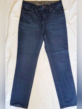 Lee Jeans Women's 8M Blue Regular Fit Straight Leg Mid Rise Denim Dark Wash